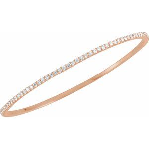 Lab-Grown Diamond Accented Bangle Bracelet