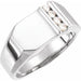 Ladies Natural Diamond 10.5x10 mm Geometric Signet Ring — Platinum