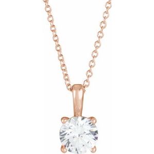 Ladies Natural Diamond Necklace (I1, G-H) — 14K Rose Gold