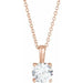 Ladies Natural Diamond Necklace (G-H) — 14K Rose Gold