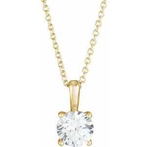 Ladies Natural Diamond Necklace (I1, G-H) — 14K Yellow Gold