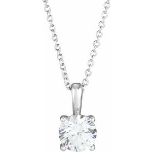 Ladies Natural Diamond Necklace (G-H) — 14K White Gold