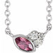 Ladies Natural Pink Tourmaline Natural Diamond Necklace (Si2-Si3, G-H) — Platinum
