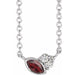 Ladies Natural Mozambique Garnet Natural Diamond Necklace (Si2-Si3, G-H) — Platinum