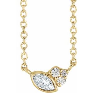 Ladies Natural Diamond Necklace (I1, G-H) — 14K Yellow Gold