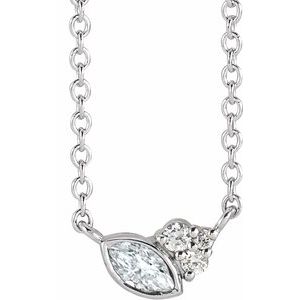 Ladies Natural Diamond Necklace (Si2-Si3, G-H) — Platinum