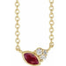 Ladies Natural Ruby Natural Diamond Necklace (I1, G-H) — 14K Yellow Gold