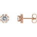 Ladies Natural White Sapphire Natural Diamond Earrings — 14K Rose Gold