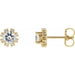 Ladies Natural White Sapphire Natural Diamond Earrings — 14K Yellow Gold