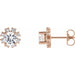 Ladies Natural Diamond Earrings — 14K Rose Gold