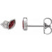 Ladies Natural Mozambique Garnet Natural Diamond Earrings — Sterling Silver