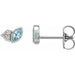Ladies Natural Blue Zircon Natural Diamond Earrings — Sterling Silver