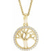 Ladies Natural Diamond Tree of Life Necklace (I1, H+) — 14K Yellow Gold