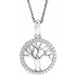 Ladies Natural Diamond Tree of Life Necklace (I1, H+) — 14K White Gold