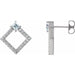 Ladies Natural Diamond Earrings — Sterling Silver