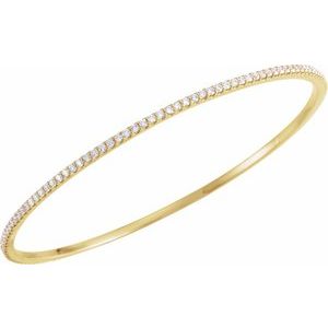Lab-Grown Diamond Accented Bangle Bracelet