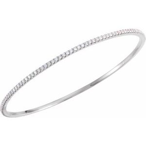 Lab-Grown Diamond Accented Bangle Bracelet