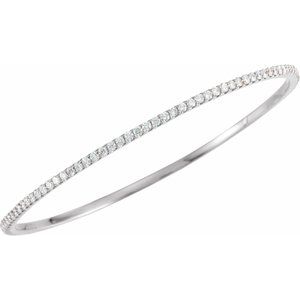 Lab-Grown Diamond Accented Bangle Bracelet
