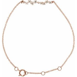 Ladies Natural Diamond Bar Bracelet (I1, H+) — 14K Rose Gold