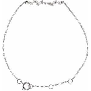 Ladies Natural Diamond Bar Bracelet (I1, H+) — 14K White Gold