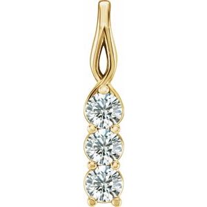 Ladies Natural Diamond Three-Stone Pendant (I1, G-H) — 14K Yellow Gold