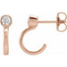 Ladies Natural Diamond Huggie J-Hoop Earring (I1, G-H) — 14K Rose Gold