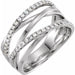 Ladies Natural Diamond Criss-Cross Ring (I1, H-I) — 14K White Gold