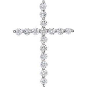 Ladies Natural Diamond Cross Pendant (I1, G-H) — Platinum