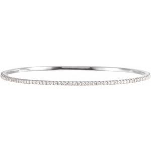 Lab-Grown Diamond Accented Bangle Bracelet