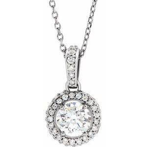 Ladies Natural Diamond Necklace (I1, G-H) — 14K White Gold