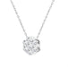 LADIES PENDANT WITH CHAIN 0.50CT ROUND DIAMOND 14K WHITE GOLD
