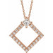 Ladies Natural Diamond Necklace (I1, G-H) — 14K Rose Gold