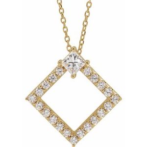 Ladies Natural Diamond Necklace (I1, G-H) — 14K Yellow Gold
