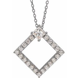 Ladies Natural Diamond Necklace (I1, G-H) — Sterling Silver