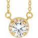 Ladies 3 mm Natural White Sapphire Natural Diamond Necklace (I1, G-H) — 14K Yellow Gold