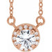 Ladies 3 mm Natural White Sapphire Natural Diamond Necklace (I1, G-H) — 14K Rose Gold