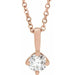 Ladies Natural Diamond Solitaire Necklace (I1, G-H) — 14K Rose Gold