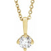 Ladies Natural Diamond Solitaire Necklace (I1, G-H) — 14K Yellow Gold