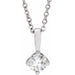 Ladies Natural Diamond Solitaire Necklace (I1, G-H) — Sterling Silver