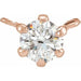Ladies Natural Diamond 6-Prong Claw Necklace Center (I1, G-H) — 14K Rose Gold