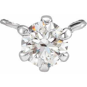 Ladies Natural Diamond 6-Prong Claw Necklace Center (I1, G-H) — Platinum