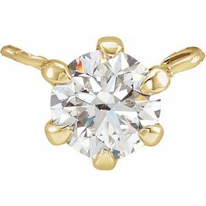 Ladies Natural Diamond 6-Prong Claw Necklace Center (I1, G-H) — 14K Yellow Gold