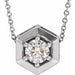 Ladies Natural Diamond Geometric Necklace (I1, G-H) — Sterling Silver