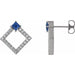 Ladies Natural Blue Sapphire Natural Diamond Earrings — Sterling Silver