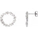 Ladies Natural Diamond Circle Earrings — 14K White Gold