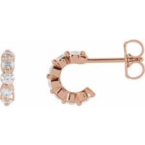Ladies Natural Diamond 9.25 mm Hoop Earrings (I1, G-H) — 14K Rose Gold