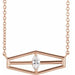 Ladies Natural Diamond Geometric Necklace (I1, Ghi) — 14K Rose Gold