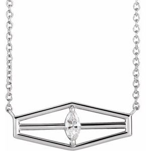 Ladies Natural Diamond Geometric Necklace (Si2-Si3, Ghi) — Platinum