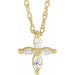 Ladies Natural Diamond Cross Necklace (I1, GHI) — 14K Yellow Gold