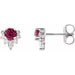 Ladies Natural Pink Tourmaline Natural Diamond Earrings — Sterling Silver
